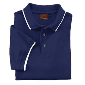 Buy Harriton Pique Polo w Tipping WHITE by Harriton