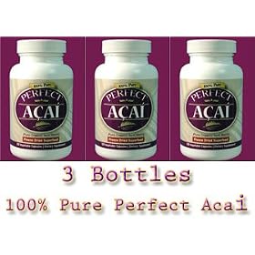 PERFECT ACAI 3 Pack (The Purest Organic Acai Berry in a Capsule, SUPERSIZED bottle, 120 capsules)