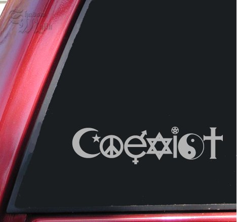 COEXIST - Promote Peace Vinyl Decal Sticker - Grey