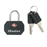 Luggage Lock, TSA Accepted, 2 Keys, Metal, Black, Sold as 1 pack