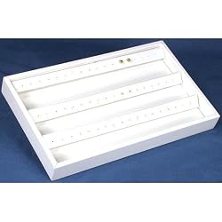 Earring Display White Leather Slatwall Showcase Fixture