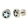 Rock Star Faux Plug - Shinny Aqua - 16g Stud Wire - 00g Fake Plug - Sold as a Pair
