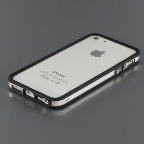 i-Beans【全16色】iPhone5 用バンパー ソフト+ハード アイフォン5 バンパーケース ブラック+クリア Bumper Case for iPhone 5（7876-16）