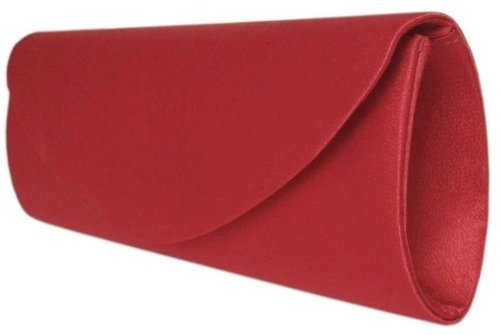 Edle Satin Handtasche / Baguette in Rot