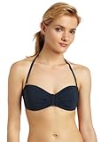 IMAGE OF Calvin Klein Womens Solid Underwire Bandeau Swimsuit Top,Navy,14