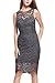 Nemidor Women's Floral Pattern Elegant Sheath Cocktail Lace Dress