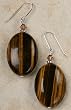 Tiger Eye Oval Earrings - Each Stone Will Vary Slightly