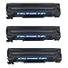 Cool Toner Compatible Toner Cartridges Replacement for HP CB436A (3xBlack, 3-Pack)