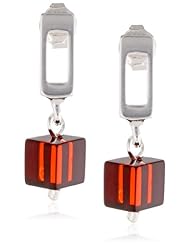 Sterling Silver Cherry Amber Modern Earrings