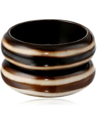 Devon Leigh Mini Tri-Tone Carved Resin Set of Two Bangle Bracelets