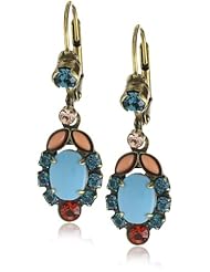 Sorrelli "Tropical" Floral Crystal Dangle Gold-Tone Earrings