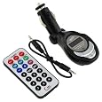 4-in-1 Mp3 Wireless Modulator/fm Transmitter for Sd Card, USB Pen (Flash) Drive and Mp3 Players Black with Remote Control + FREE GIFT (24K DOLD Plating Sticher for Anti Radiation)
