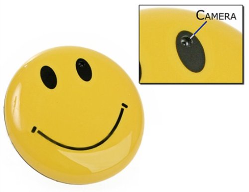 Visionaer ® Spy Cam / Spionagekamera versteckt in einem SMILEY Anstecker (Kamera, DVR, CCTV) mit 8 GB TF-Karten-Slot, Batterie eingebaut