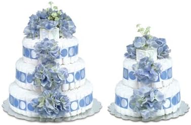 Blue Hydrangeas Diaper Cake - 2 Tier