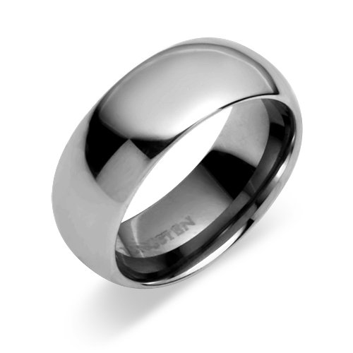 Classy 8mm Dome Style Comfort Fit Mens Tungsten Carbide Wedding Band Ring Size 8