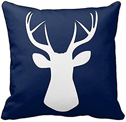 Buy or buy Woodland Deer Head Throw 18x18Inch Pillow Case In Navy Blue