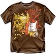 Guitar Skull Paint - Brown T-Shirt