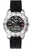 Tissot Men's T-Touch Polished Titanium Black Rubber Watch #T33.7.898.92