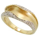 14k Gold Matte Finish Ladies' Diamond Ring, w/ 0.25 Carat Brilliant Cut Diamonds, 5/16 in. (8mm) wide