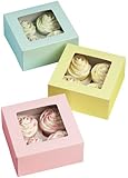 Wilton 4 Cavity Pastel Cupcake Boxes, 3 Count