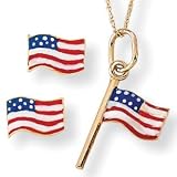 2-Piece 10k Gold U.S. Flag Set