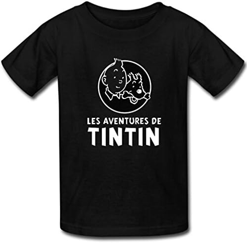 Taojing Custom tintin shirt Men's Short Sleeve T-Shirt Cotton Tee XL Black
