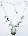 Abalone Shell Pendant with Fresh Water Pearls Necklace