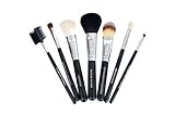Beau Gâchis® Paris Makeup Brushes Natural Hair - Best Professional Quality 7 Piece Make up Brush Set Kit with Holder - Organizer