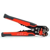 Bellay オートワイヤーストリッパー 電線皮むき ケーブル 簡易圧着機能付 ワイヤーカッター ストリップ線径自動調整タイプ (オレンジ)