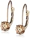 Amazon Essentials 10k Gold Champagne Swarovski Zirconia Leverback Earrings (1 cttw), (previously Amazon Collection)