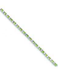 Genuine .925 Sterling Silver Peridot Diamond Bracelet 7.3 Grams . 100% Satisfaction Guaranteed.