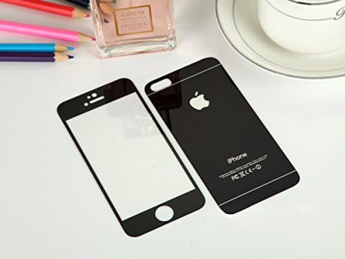 iPhone 5 screen protector, iphone 5/5s color mirror screen protector, tempered glass(9 h hardness)【 mirror effect】 (black（mirror）)