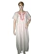 Evening Wear Womens Printed Cotton Caftan Kaftans White Pink Long Maxi Dress