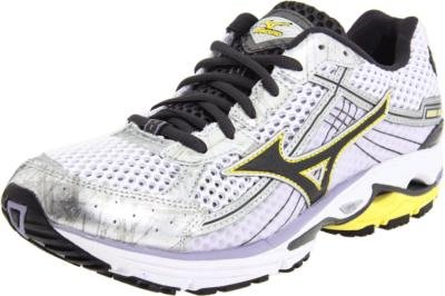 Mizuno Women's Wave Rider 15 Running,White/Dark Shadow/Lavender,7.5 B US