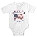 American Flag Patriotic Baby Snap T-Shirt (onesie)