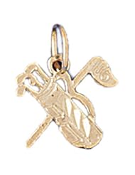 Dazzlers Solid 14k Gold Golf Club Bag Charm Pendant Available in three colors from jewelsberry (weights: 0.6 grams only)