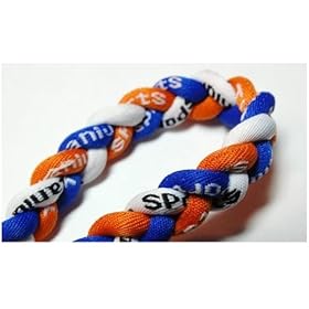  20 inch Blue/Orange/White Titanium Sport Tornado Baseball/Softball Necklace