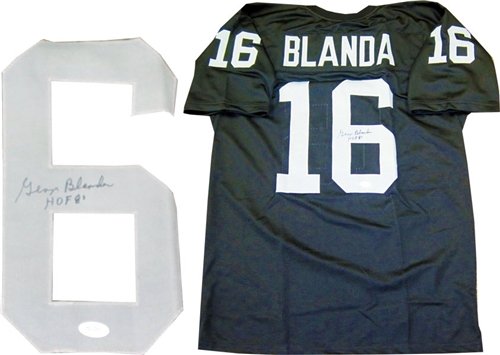 George Blanda ''HOF 81'' Autographed/Hand Signed Oakland Raiders Jersey (James Spence)