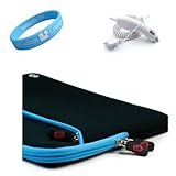 Apple Ipad Black-blue Color Neoprene Carrying Case + Car Charger for Ipad + ....