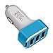 TopG Smart Mini XS 5.1 AMP 3-Port Rapid USB Car Charger for Apple and Android Devices (High Output) - Ocean Blue