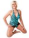 Trendiger Neckholder PushUp Tankini mit Hotpants in Türkis-Braun (st - 1001)