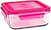 Wean Green Set of 4 Meal Cubes - Eco-Friendly BPA-Free Durable Glass Food Container - 28 Ounce Raspberry