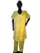 Gift for Sister-cotton Womens Clothing Deep Yellow Salwar Kameez Kurtis Womens Top Chikan Embroidery with Dupatta Size L Free Shipping