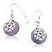 Sterling Silver Pentagram or Pentacle on Amethyst Hook Earrings