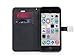 iphone 5c case, By Ailun,Wallet Case,PU Leather Case,Credit Card Holder,Flip Cover Skin[Black]