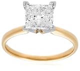  : 14k Yellow Gold Princess Cut Solitaire Diamond Engagement Ring (2 ct, H-I Color, SI2-I1 Clarity)