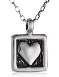 Zina Sterling Silver Framed Heart Pendant Necklace, 17"