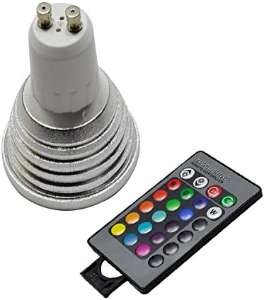 GU10 Standard Screw Base 16 Colors Changing Dimmable 5W RGB LED Light Bulb with IR Remote Control for Home Decoration/Bar/Party/KTV Mood Ambiance Lighting