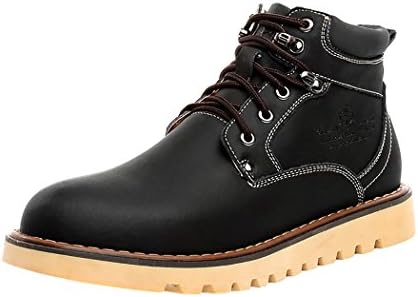 HTARCO Men's Fashion Breathable Work Utility Cowhide Leather Shoes(9D(M)US,black)