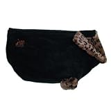 Pet Supplies : Fido Fleece Coats - 10 in. - Black Faux Jag